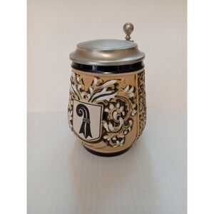Vintage King 406‎ Pewter Lidded Beer Stein Western Germany